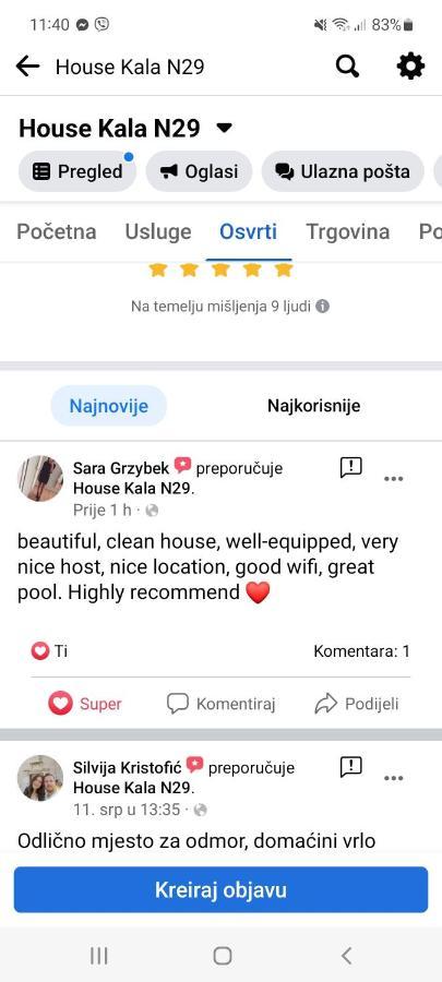 House Kala N29 Villa Jezera Eksteriør bilde